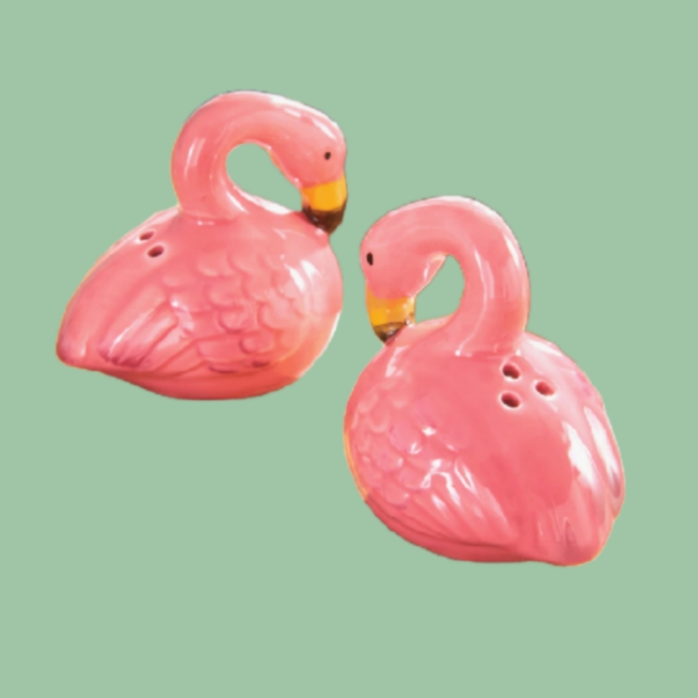 Pink Flamingo Salt and Pepper Shakers